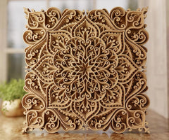 American Elm 6 Layer 3D Mandala Wall Art Square Multilayer MDF Handcrafted Home Decor Wall Hanging