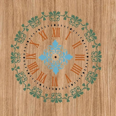 Cliths 4 Pcs Clock Border Stencil Template for Painting Reusable Plastic Brocade Design for Wall Fabric Furniture Wood Canvas DIY Craft and Home Decoration