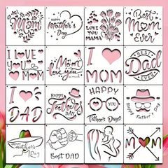 mothers day stencils fathers day gift for dad fathers day decorations stencil for craft and art i love mom and dad stencils heart shape stencil for wall painting mothers day gift for mom special mothers day gift for mom