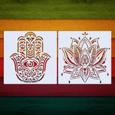 hamsa hand stencil stencil for wall painting home mandala lotus stencil big lotus mandala stencil stencil set for craft spiritual art for wall spiritual wall hanging art decor mandala stencils for fabric