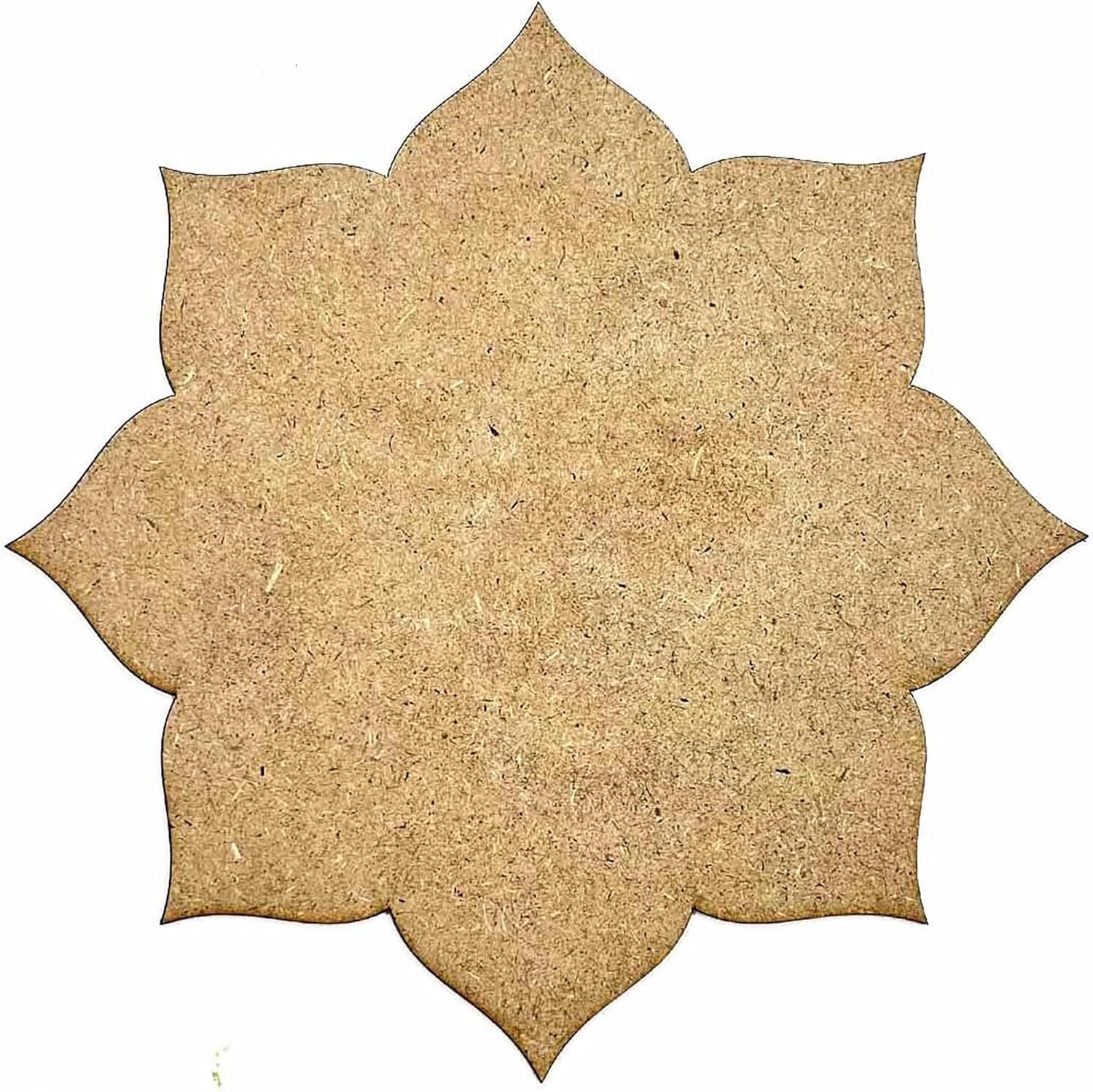 Decorative cork board with a flower-like shape on a white background