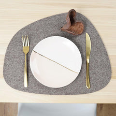 Cliths Heat Resistant Felt Placemats (Set of 2) Non Slip Table Mats for Dining Scratch Protection & Decorative Runner Good Gray Felt