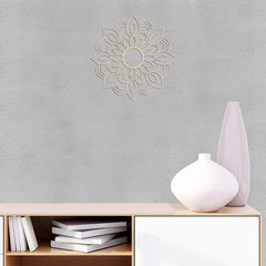 American Elm Oriental Mandala Wall Art Floral Design Handcrafted Wood Decor