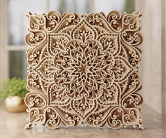 American Elm 6 Layer 3D Mandala Wall Art Square Multilayer MDF Handcrafted Home Decor Wall Hanging