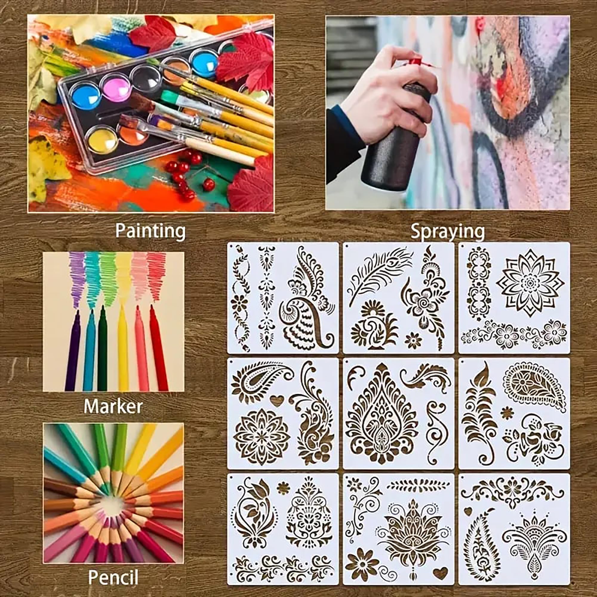 reusable mandala henna stencils