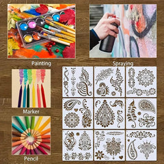 reusable mandala henna stencils