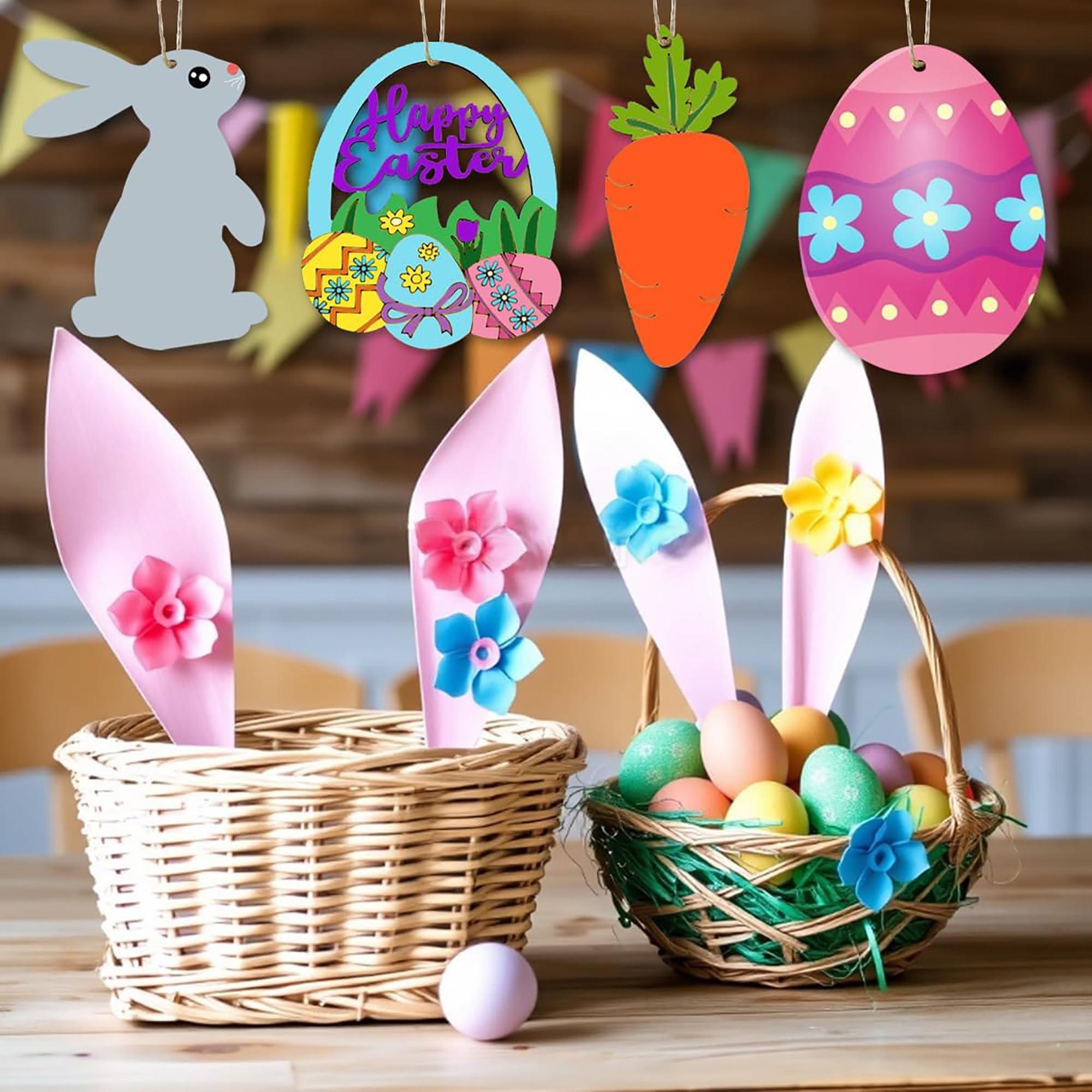 Crafting kit natural timber bunny and egg designs for holidays