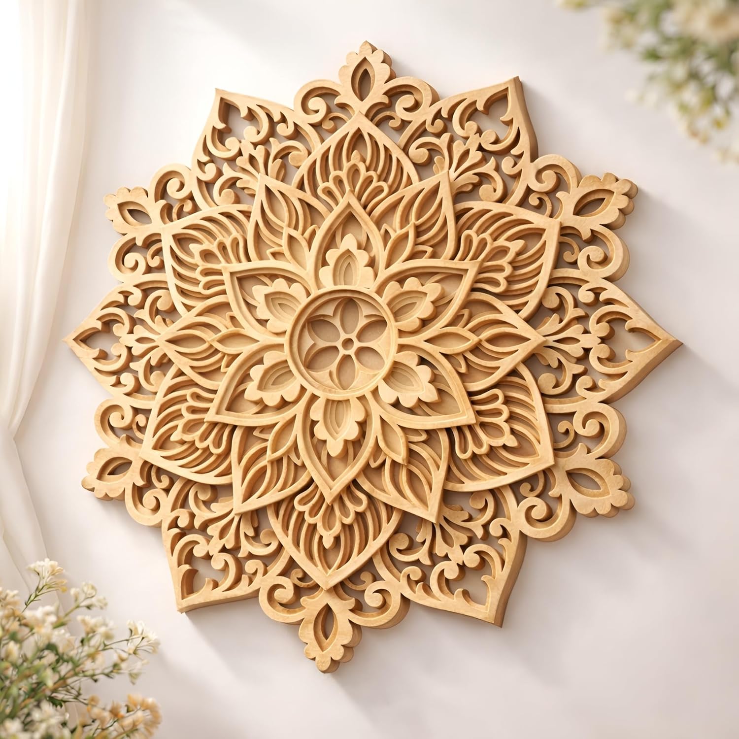 handcrafted MDF mandala wall art