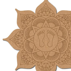 Cliths Pack of 2 Lakshmi Ji Footprint Mandala MDF Cutouts Painting for Diwali Decor Hindu Pooja