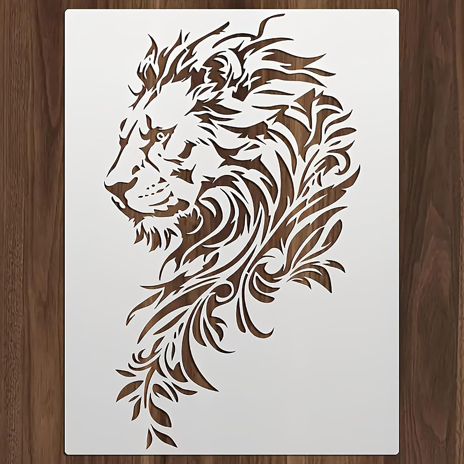 reusable lion head painting stencil