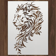reusable lion head painting stencil