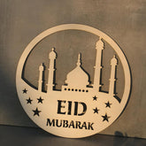 Cliths Wooden Mosque Round Decor Eid Decoration Sign Ramadan Kareem Islamic Home Decor Wall Art & Table Display