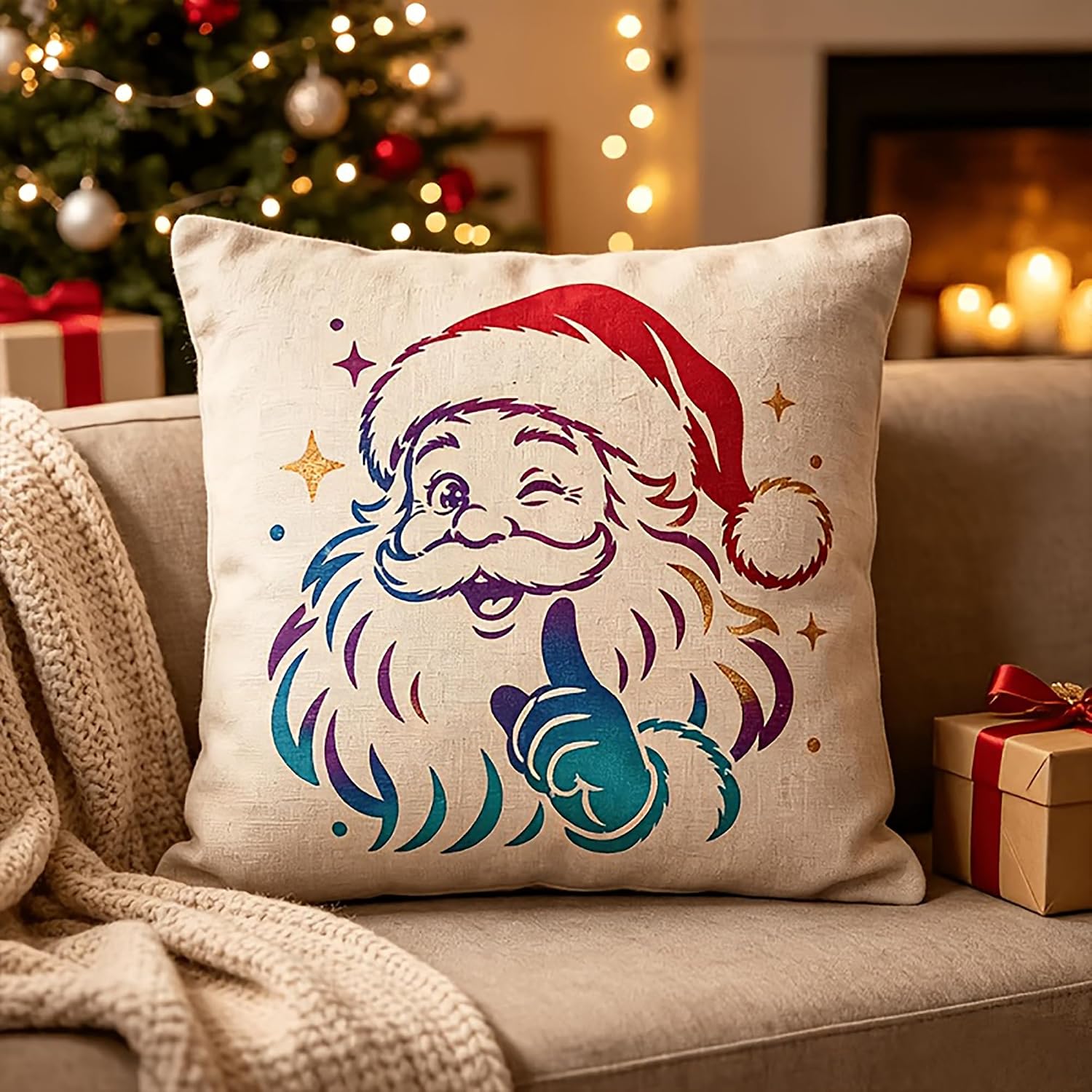 reusable christmas stencil for fabric painting