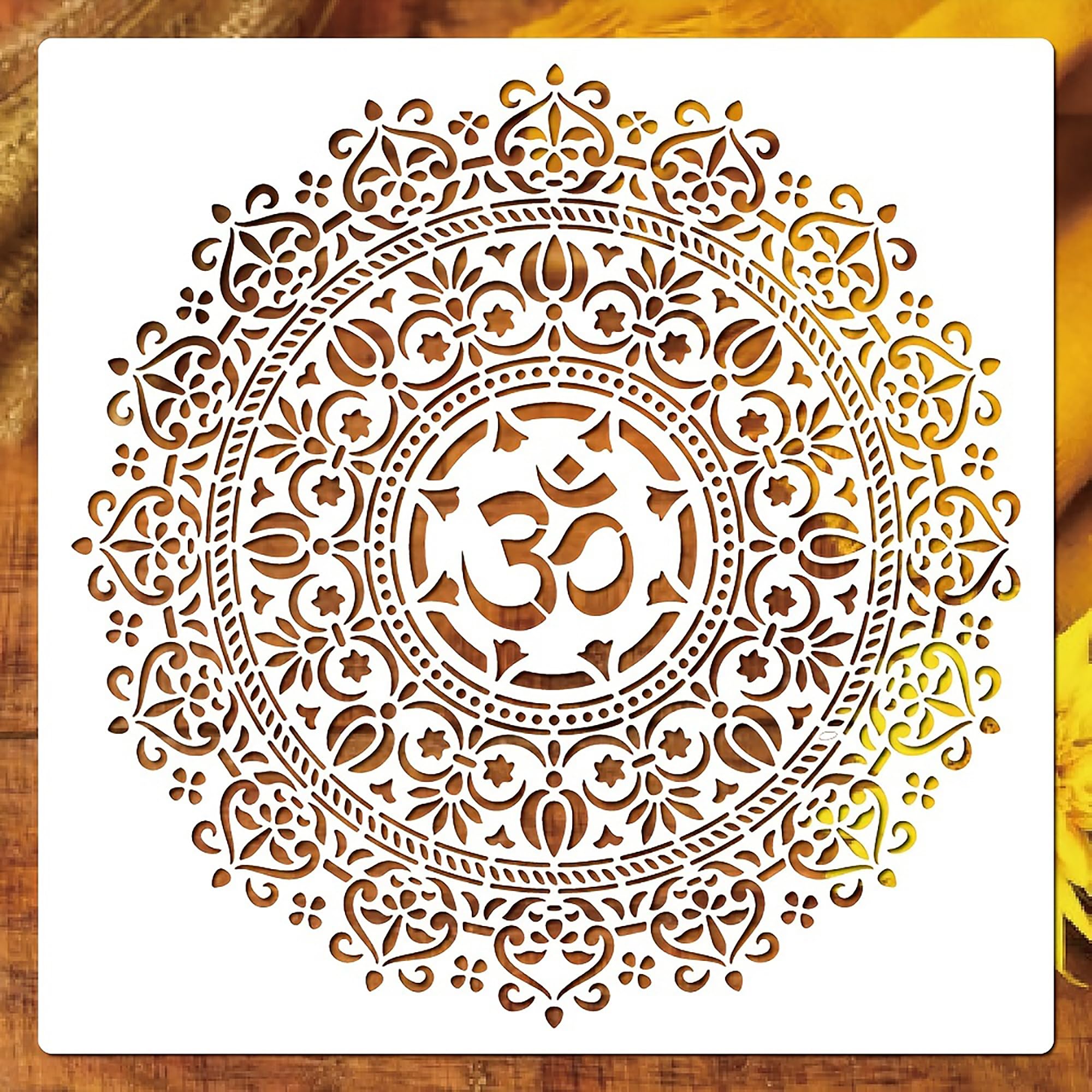 wood painting mandala template