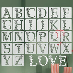 botanical monogram stencils a-z