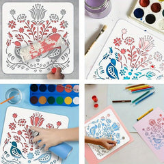 pet plastic floral stencil for diy painting projects