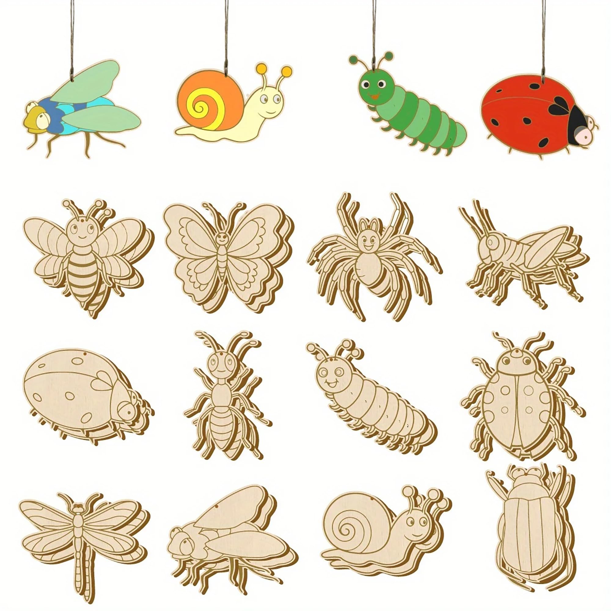 unfinished insect ornaments