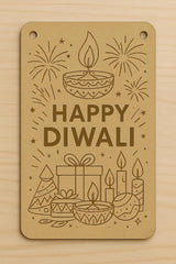 American Elm Pack of 6 Happy Diwali Wooden CutoutsPre Marked MDF for DIY Painting & Festival Decor Kit with Festive Design