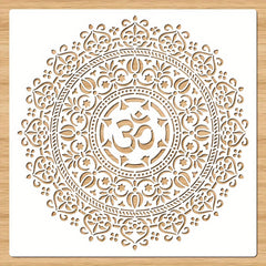 mandala stencil reusable om symbol