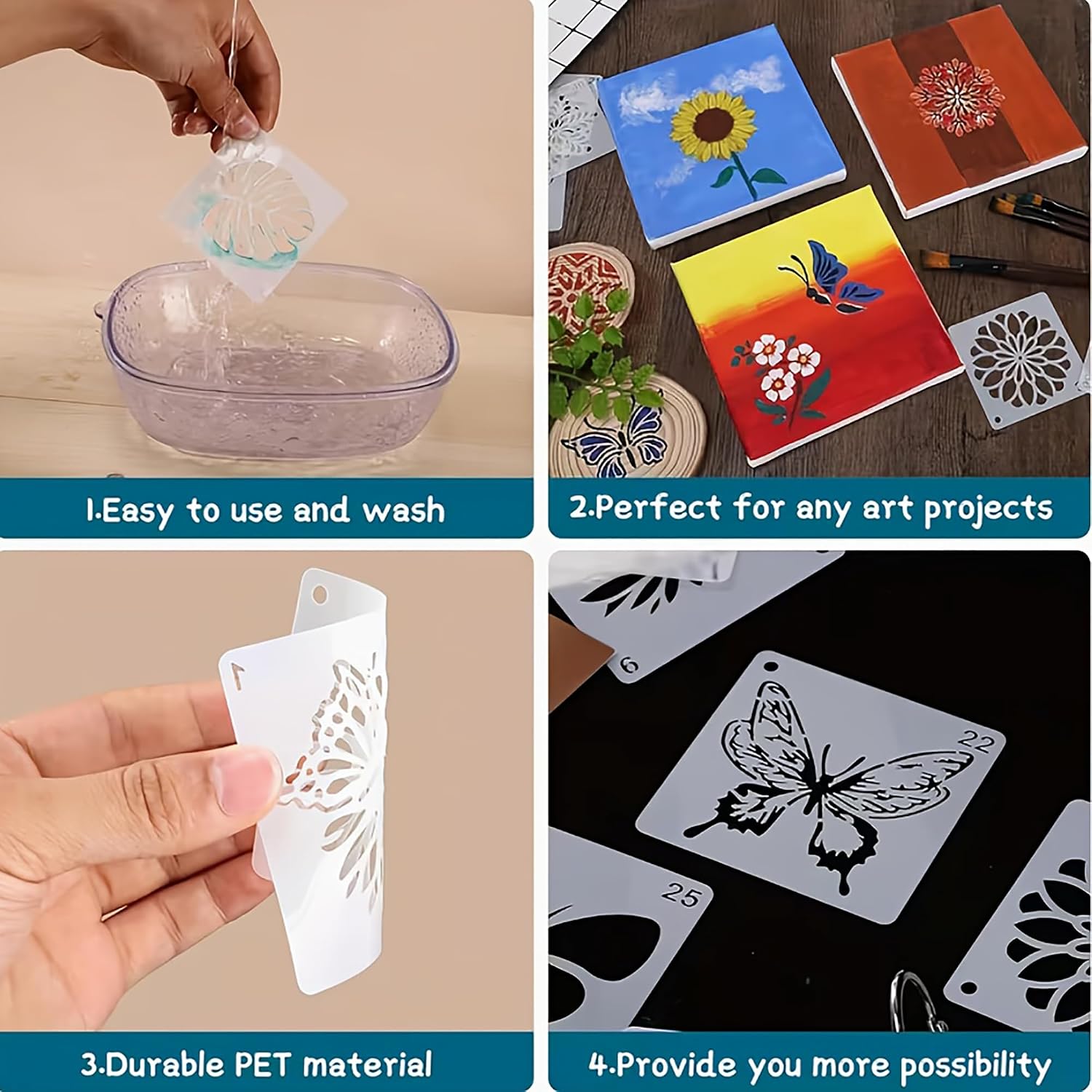 reusable stencil for fabric and tile painting