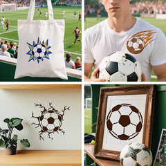 Soccer PET Plastic Reusable Stencil Set for DIY Painting & Scrapbooking, Pack of 3 - Cliths