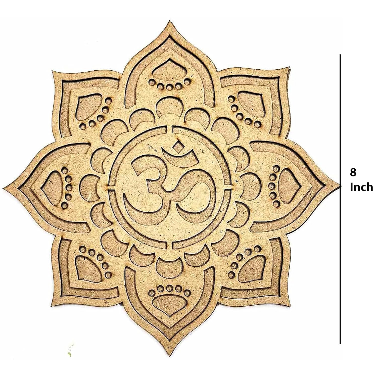 Decorative mandala with Om symbol on a white background