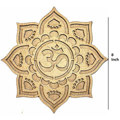 Decorative mandala with Om symbol on a white background