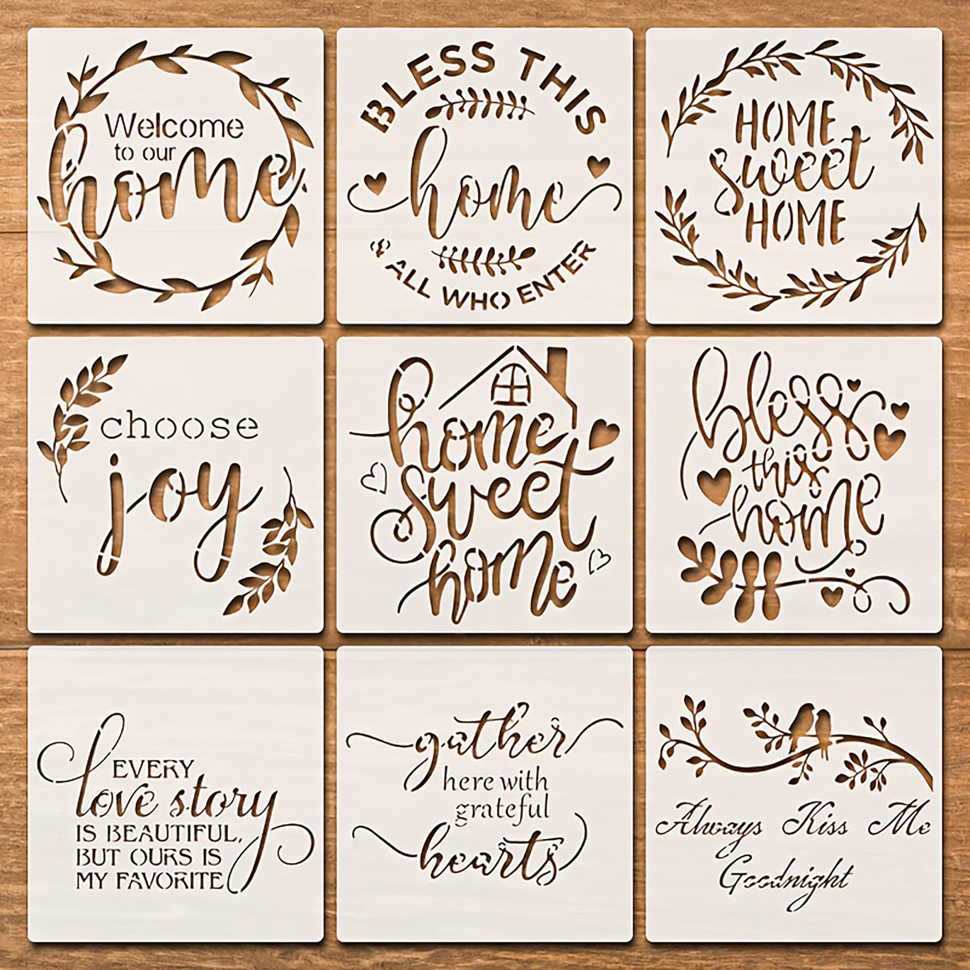 6.3 inch reusable quote templates DIY welcome stencil set for farmhouse decor professional craft stencils 0.5mm