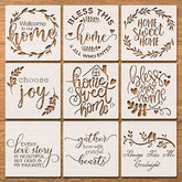 6.3 inch reusable quote templates DIY welcome stencil set for farmhouse decor professional craft stencils 0.5mm