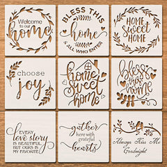 6.3 inch reusable quote templates DIY welcome stencil set for farmhouse decor professional craft stencils 0.5mm
