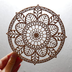 Cliths Floral Mandala Wall Hanging MDF Wooden Home Decor Woodland Flower Cutout MDF Ornament