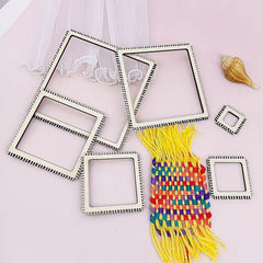 Cliths Wooden Square Weaving Loom Set of 6 Pcs Yarn Loom DIY Kit for Embroidery, Weaving, Macrame Crafts