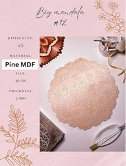 American Elm Mandala Board Pre-Marked MDF DIY Wall Art, Coloring & Art Craft Kit for Adults