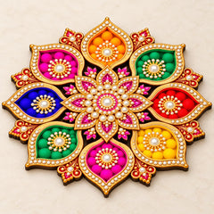 Traditional Indian rangoli decor for festive occasions