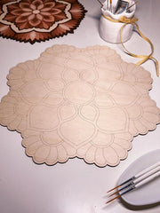 American Elm MDF Mandala Board Pre-Marked Coloring & Painting DIY Wall Art & Art Craft for Adults