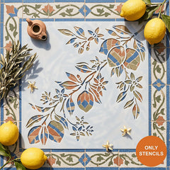 Cliths Amalfi Lemon PET Painting Stencil for DIY Art & Craft Template for Wall Floor Glass Tile Canvas Paper Fabric & Furniture
