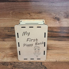 Cliths Wooden Piggy Bank Money Box for Kids & Adults Handmade Saving Cash Storage Box Ideal Birthday Gift