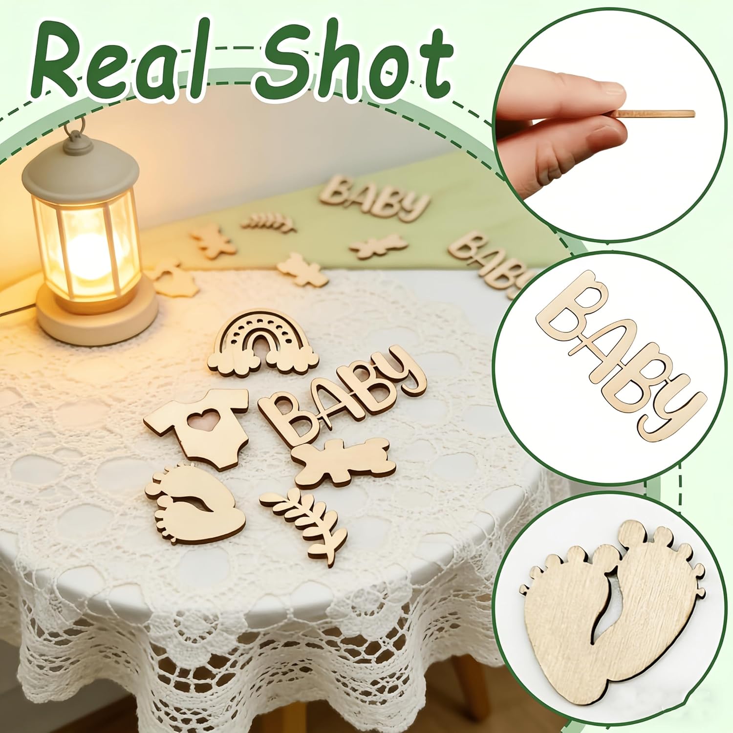 2mm wooden shapes for diy craft