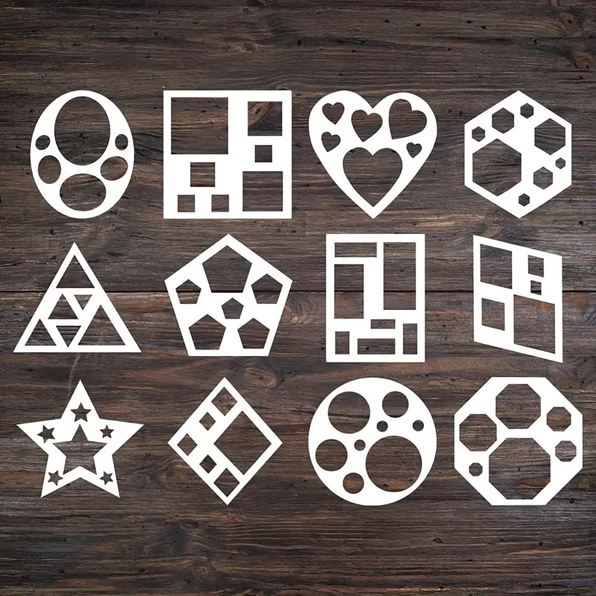 12pcs geometry drawing templates