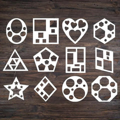 12pcs geometry drawing templates