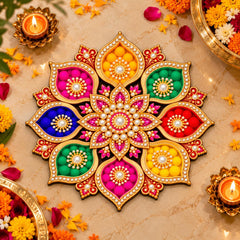 Diwali rangoli decoration for home entrance