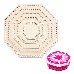 Cliths 5 Piece Hexagonal Wooden Basket Base Crochet Bottom Shapers MDF for DIY Crafting