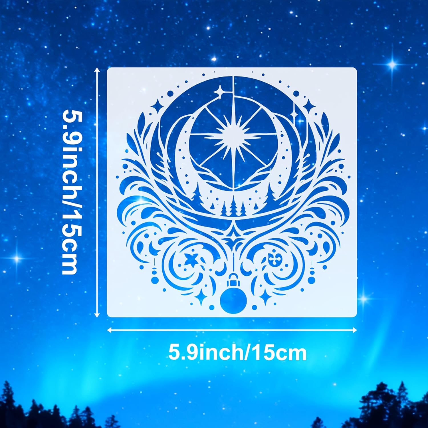 ramadan moon phase stencil decor