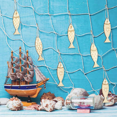 Cliths Pack of 20 Wooden Fish Cutouts Ocean Charm Crafts MDF Sea Animal Decor for DIY Wreaths Coasters