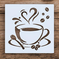 coffee cup stencil for furniture painting
