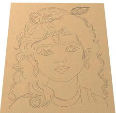 Cliths Premarked Krishna Ji Wooden Cutout for Painting DIY Art Decor for Artists Festival Home Temple Decoration Hindu God Wall Art Figure