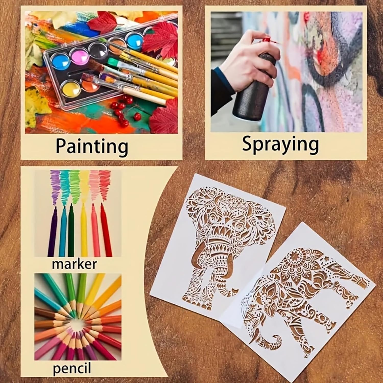 mandala stencil set of 2 for diy projects
