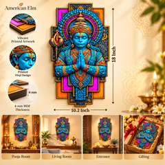 Hanuman with gada wall art