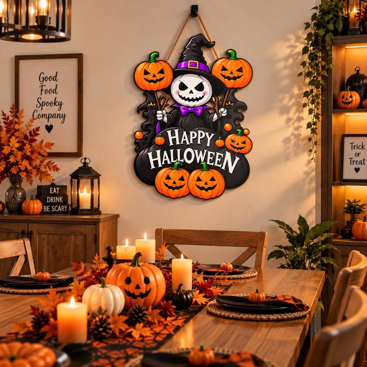 halloween wooden wall hanging decoration