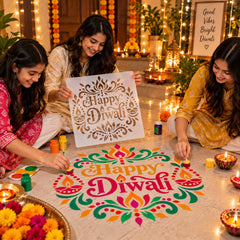 diwali stencil for fabric painting